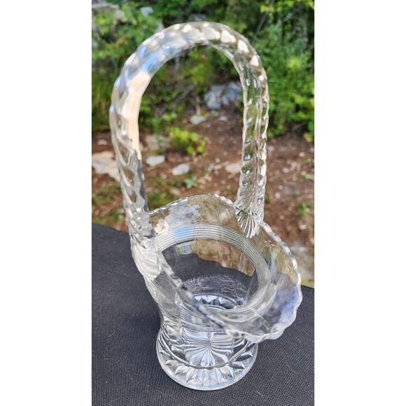 Vintage Pressed Glass Bride Basket, 9", Duncan and Miller - Picture 2 of 8